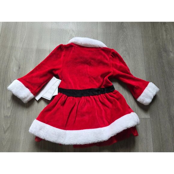 Koala Baby Red Christmas Dress W/ Faux Fur Trim Black Bow Belt Size 6/9M  NWT - Picture 6 of 6